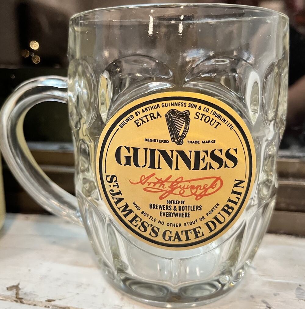 Guinness Extra Stout Beer Mug ~ St James Gate Dublin ~ Thumbprint Pint Tankard